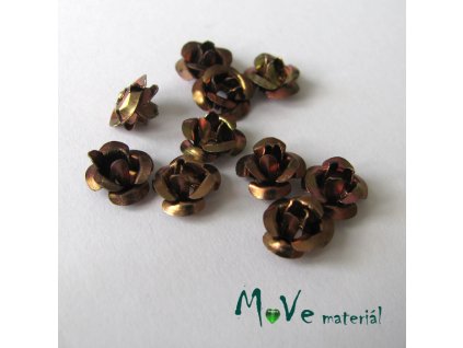 Korálek růžička 6mm, 10ks hnědý