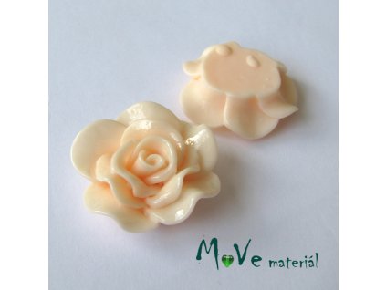 Kabošon květ lesklý B1 - resin - 1ks, sv. lososový