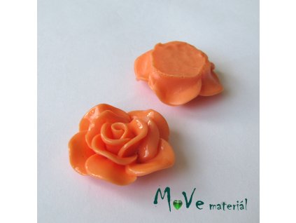 Kabošon květ lesklý B1 - resin - 1ks, lososový
