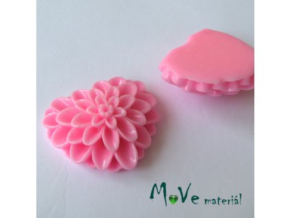 Kabošon srdce lesklý - resin - 1ks, růžový