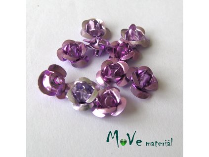 Korálek růžička 6mm, 10ks fialový