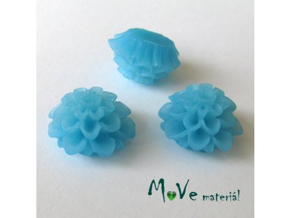 Kabošon květ transparentní A5 - resin - 2ks, s.tyrkys