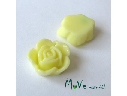 Kabošon květ lesklý B5 - resin - 2ks, vanilkový