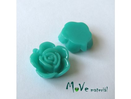 Kabošon květ lesklý B5 - resin - 2ks, brčálový