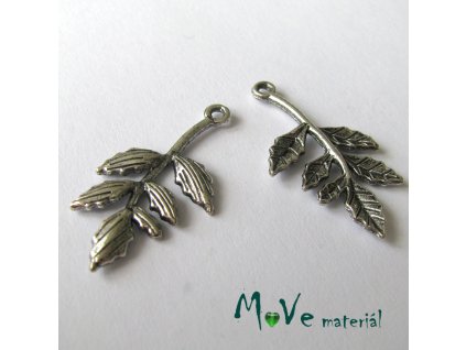 Přívěsek VĚTVIČKA 30x12x3mm, 2ks, starostříbro