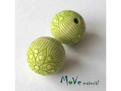 Akrylový korálek kulička, 2ks, zelená