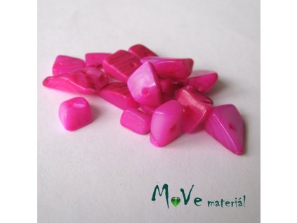 Perleťové zlomky vrtané, 10-11g, růžové