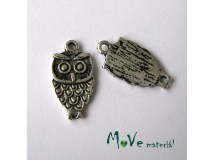 Přívěsek SOVA 18x10x2mm, 1ks, starostříbro