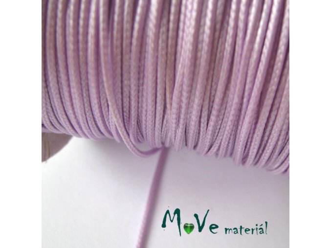 Šňůra voskovaná polyester pletená 1mm/3m, lila