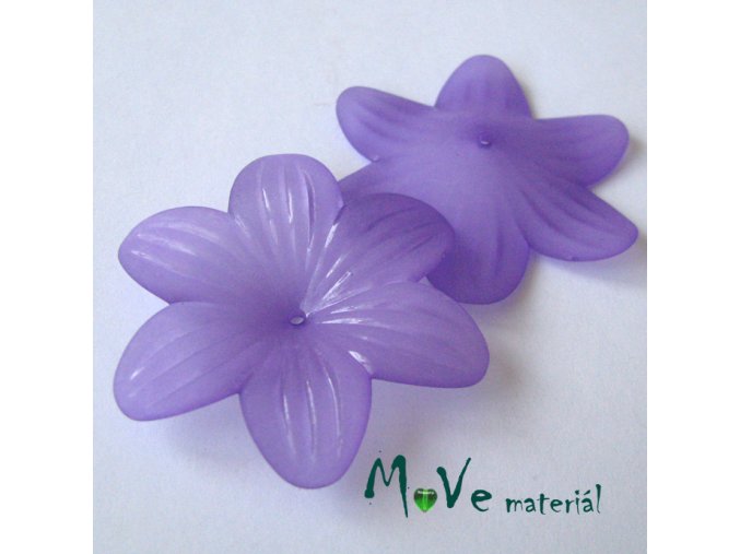 Akrylový květ transp. 42mm, 1ks, fialový