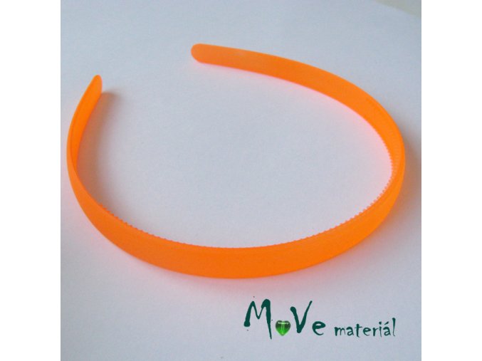 Čelenka jednoduchá plastová 13mm, neon. oranž.