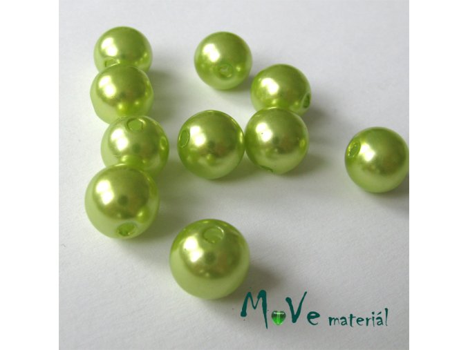 Akrylové voskové perle, 10ks, sv. zelen
