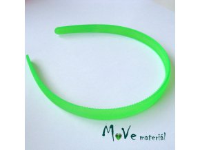 Čelenka jednoduchá plastová 13mm, neon. zelená
