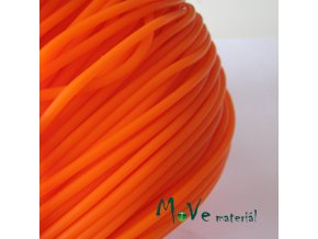 Pryžová šňůra 3mm/1m, oranžová - dutá