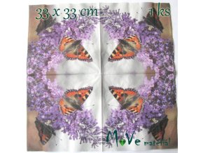 Ubrousek na decoupage 33 x 33cm 1ks, motýl