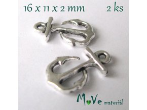 Přívěsek KOTVA 16x11x2mm, 2ks, starostříbro