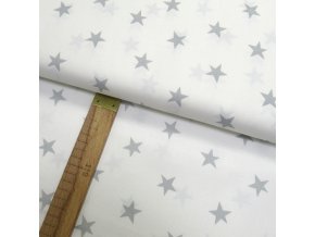 Bavlněné plátno - Hvězda světle šedá na bílé - šíře 150cm/1bm