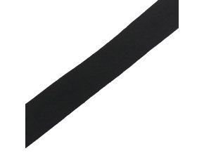 Šikmý proužek bavlněný elastický zažehlený - šíře 20mm - černý