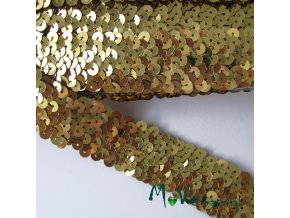 Prýmek šíře 30mm elastický s flitry, 0,5m, zlatý