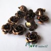 Korálek růžička 17mm, 10ks, hnědá