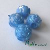 Akrylový korálek - květina, 4ks, modrý