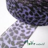 Šifónová stuha 38mm, 1m, leopard, fialová