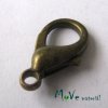 Karabinka kovová 21x12x2mm, staromosaz