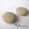 Lávový korálek placka cca 20mm, 1ks, béžový