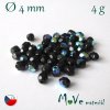 České ohňovky 4mm, 4g cca 50ks, AB lesk černé