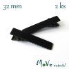 Spona do vlasů plochá se zoubky délka 32mm, 2ks