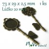 Kovové masivní lůžko KLÍČ 73x29x2,5mm