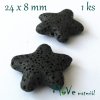 Lávový korálek hvězda 24x8mm, 1ks, černý