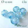 Korálek plast kulička 10mm, 6ks, sv. modrý