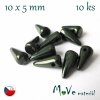 České trny pokovené 10x5mm/10ks, zelené