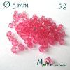 Korálek plast - sluníčko 5mm, 5g, růžové