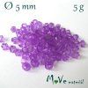 Korálek plast - sluníčko 5mm, 5g, fialové