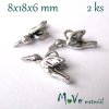 Přívěsek PTÁČEK 8x18x6mm, 2ks, starostříbro