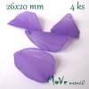 Akrylové matné lístečky, 4ks, fialové