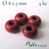 Korálky syntetický tyrkenit 8x5mm/4ks, terakota