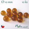České skleněné kuličky 10mm/10ks, jantarové
