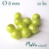 Voskové perle "Zigana" 8mm, 10ks, žlutozelené