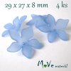 Akrylový květ 29x27x8mm, 4ks, modrý