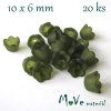 Zvonečky transparentní 10x6mm, 20ks, khaki