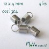 Koncovka - pružinka, ocel, 12x4mm, 4ks
