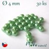 České voskové perle zelené 4mm, 30ks