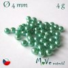 České voskové perle zelené 4mm, 4g