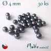 České voskové perle šedé 4mm, 30ks