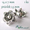 Bižuterní kovový knoflík 14x7mm, 1ks