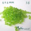 Korálek plast - sluníčko 4x4mm, 5g, zelené