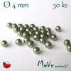 České voskové perle 4mm, 30ks, olivové